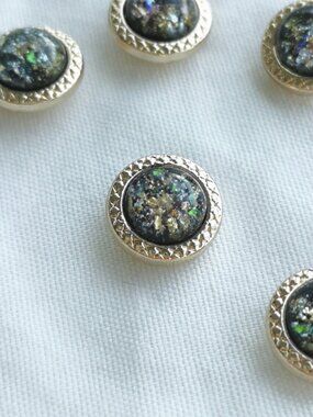 10PCS Decorative Foil Metal Buttons for Shirt Suit Trousers DIY Craft